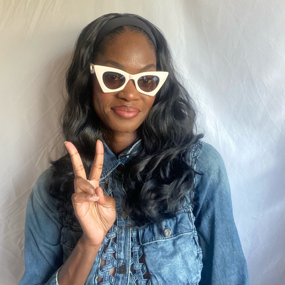 Cat eye beige glasses - Picture 3 of 4